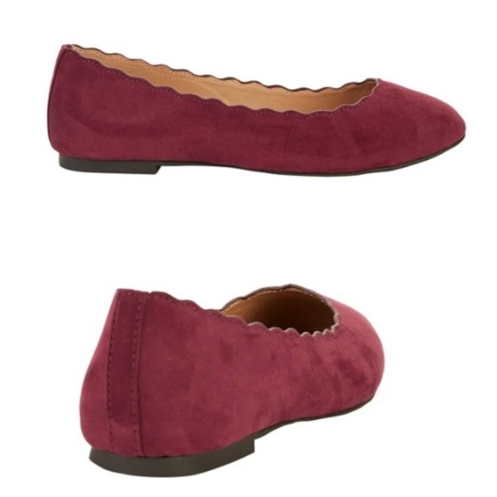 Esprit Narissa Burgundy Vegan Suede, Slip On, Ballet Flats women’s size 9.5